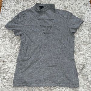 Forever 21 Gray Cutout T-Shirt